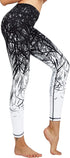 Women's Yoga Pants Printed Running Tights,Workout Running Leggings Tummy Control
